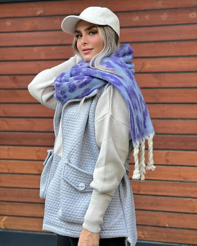 Big scarf  - بیگ اسکارف پلنگی ( رنگبندی ) 🧣 -کپی