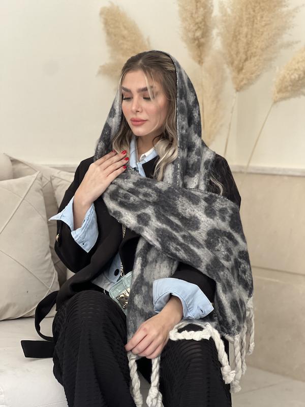 Big scarf  - بیگ اسکارف پلنگی ( رنگبندی ) 🧣 -کپی