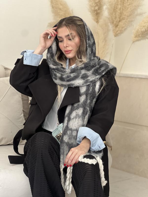 Big scarf  - بیگ اسکارف پلنگی ( رنگبندی ) 🧣 -کپی