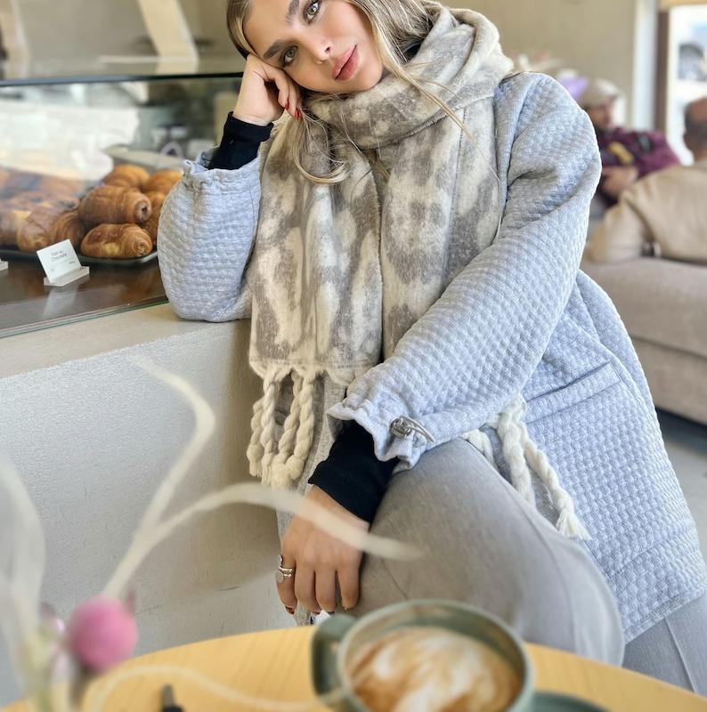 Big scarf  - بیگ اسکارف پلنگی ( رنگبندی ) 🧣 -کپی