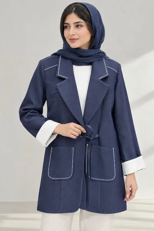 کت تک زنانه مدل آستین راه راه و ۴ رنگ شیک