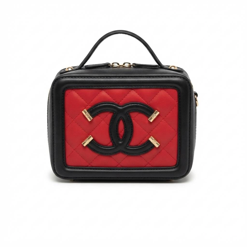 کیف وارداتی شنل مدل صندوقی قرمز و مشکی | Chanel Vanity Box