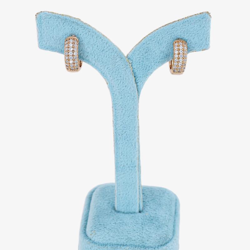 گوشواره حلقه‌ای زنانه ژوپینگ مدل نگین دار کد AAC1407