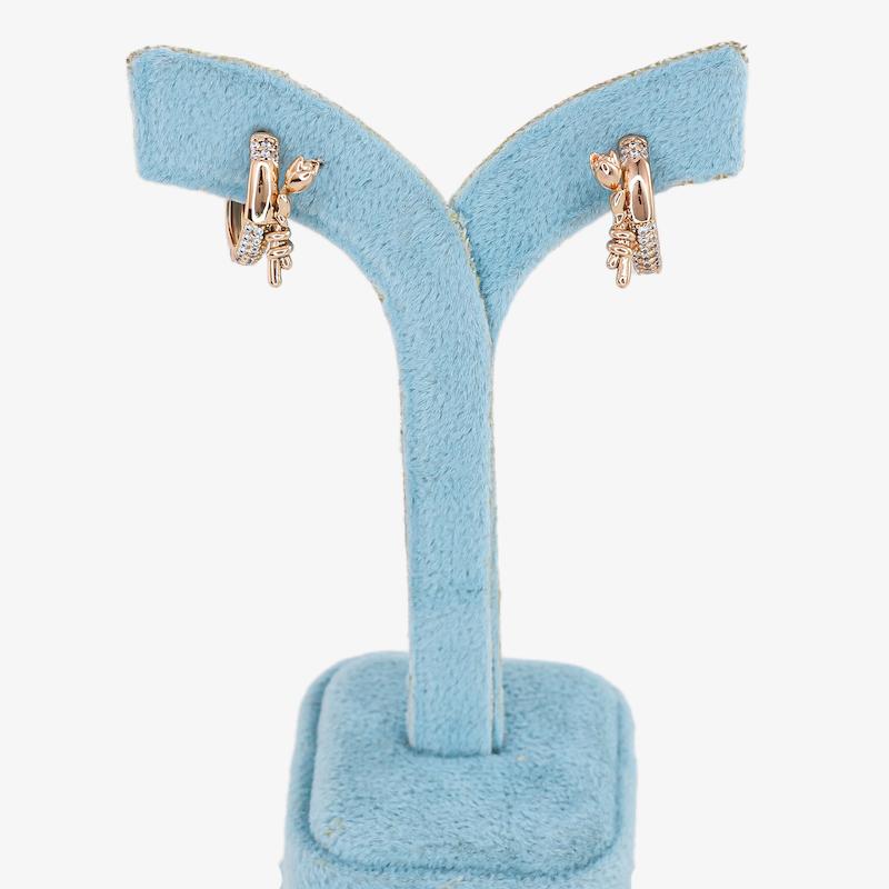 گوشواره حلقه‌ای زنانه ژوپینگ مدل گل رز کد AAC1403