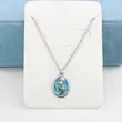 گردنبند زنانه میناکاری مدل گل لاله کد AAB952
