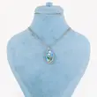 گردنبند زنانه میناکاری مدل گل لاله کد AAB952