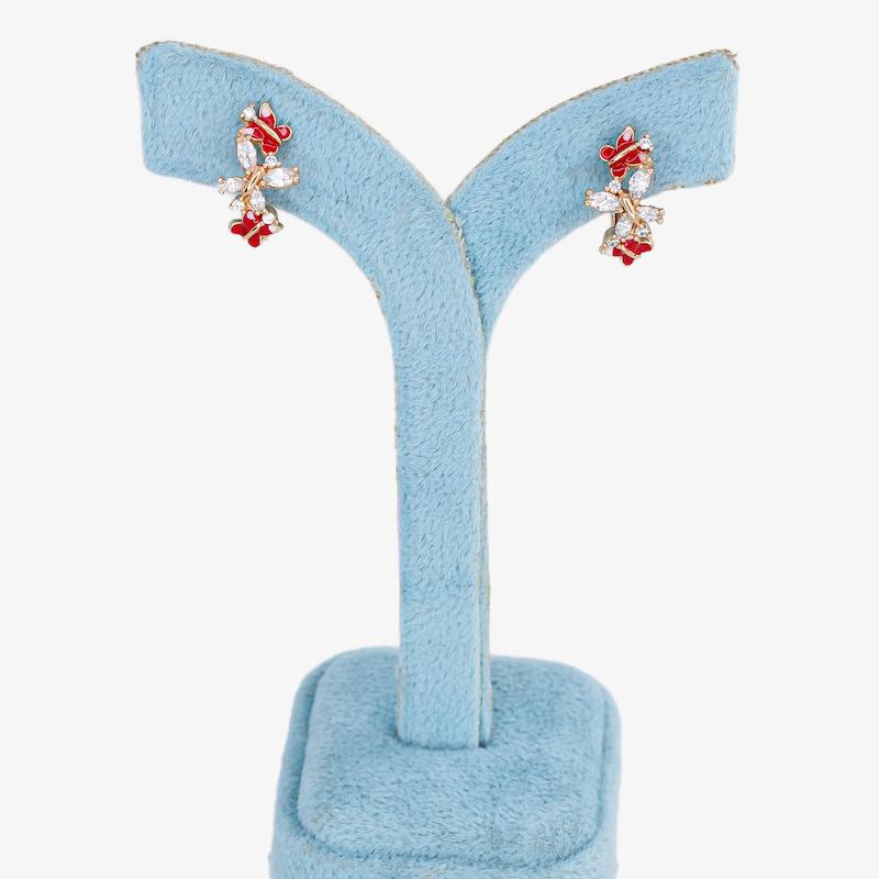 گوشواره حلقه‌ای زنانه ژوپینگ مدل پروانه کد AAC1355