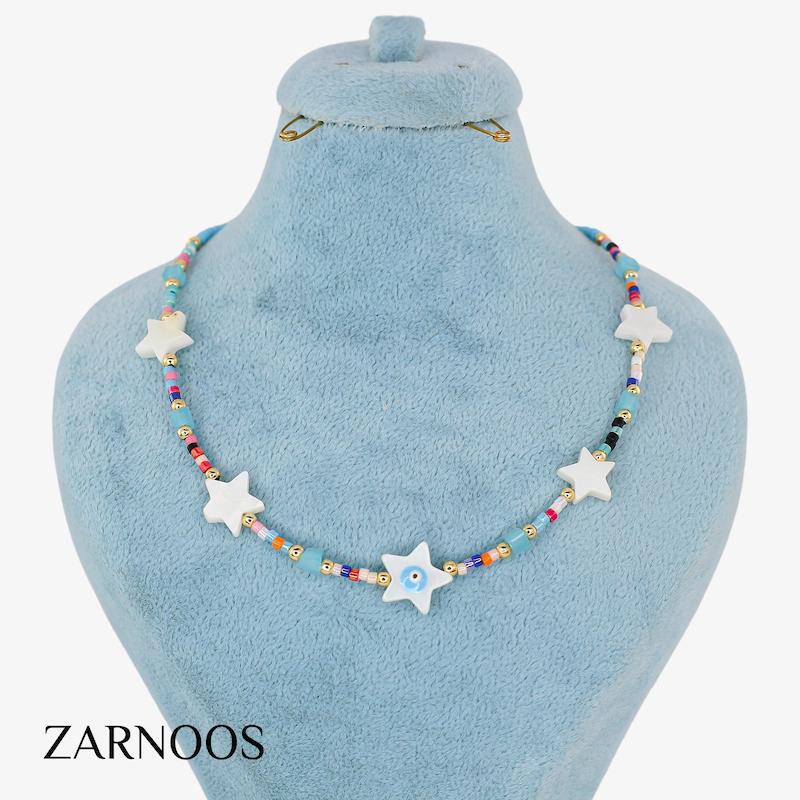 گردنبند زنانه مدل منجوقی کد AAB720