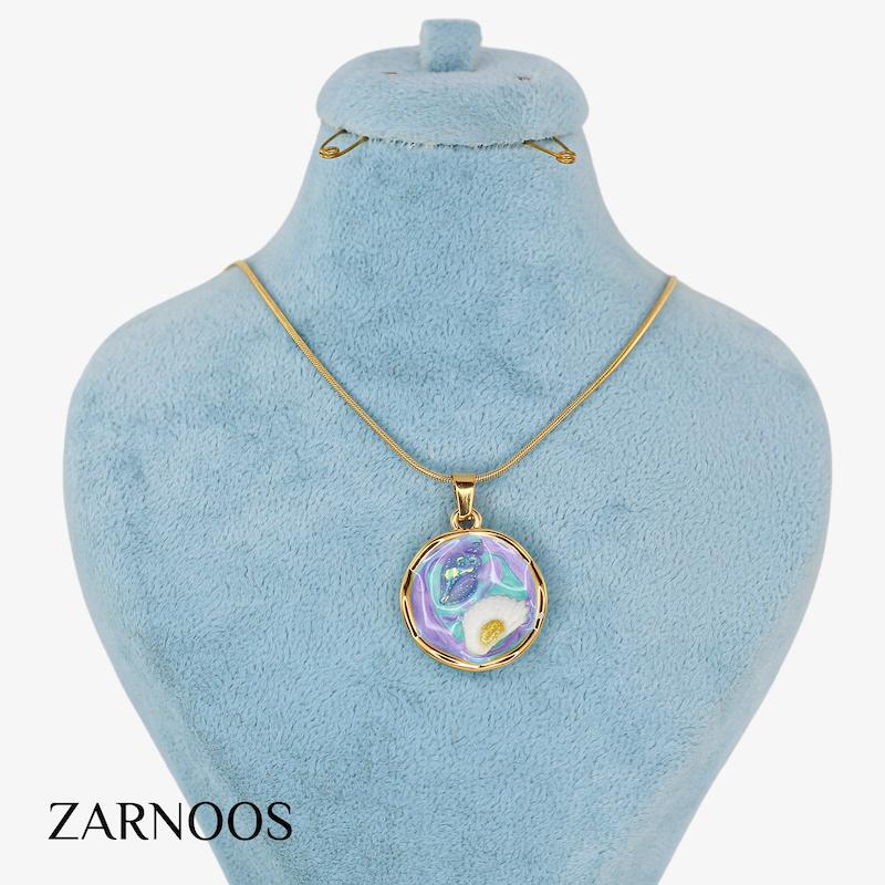 گردنبند زنانه مدل میناکاری کد AAB700
