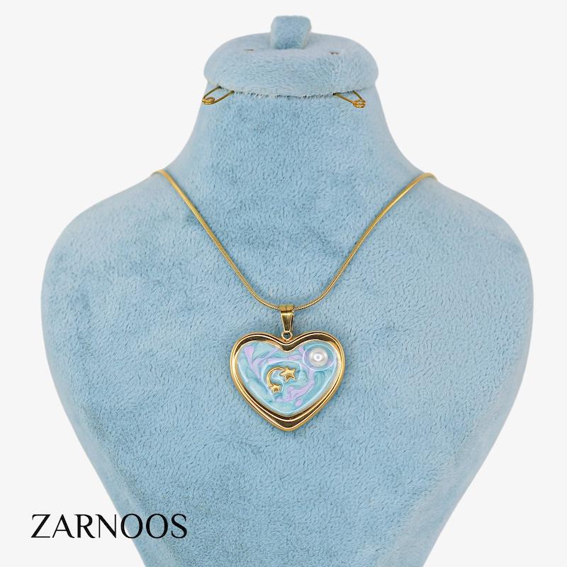 گردنبند زنانه مدل میناکاری کد AAB699