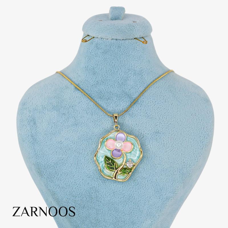 گردنبند زنانه مدل میناکاری کد AAB698