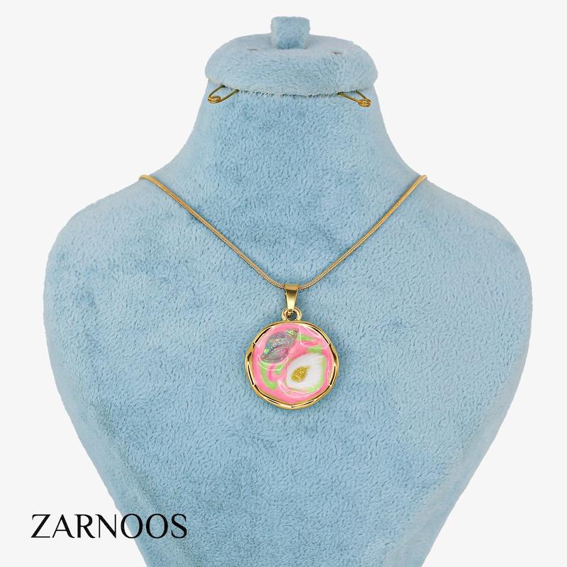 گردنبند زنانه مدل میناکاری کد AAB696