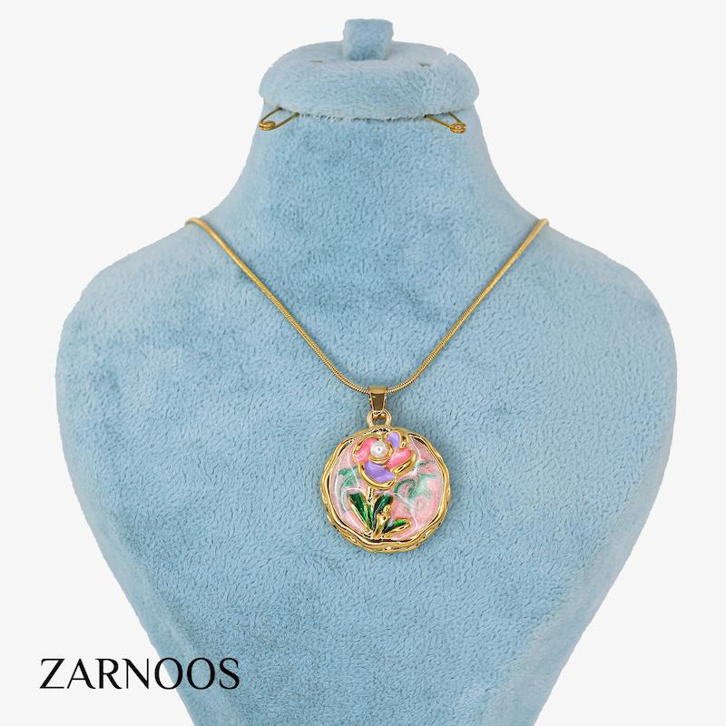 گردنبند زنانه مدل میناکاری کد AAB694