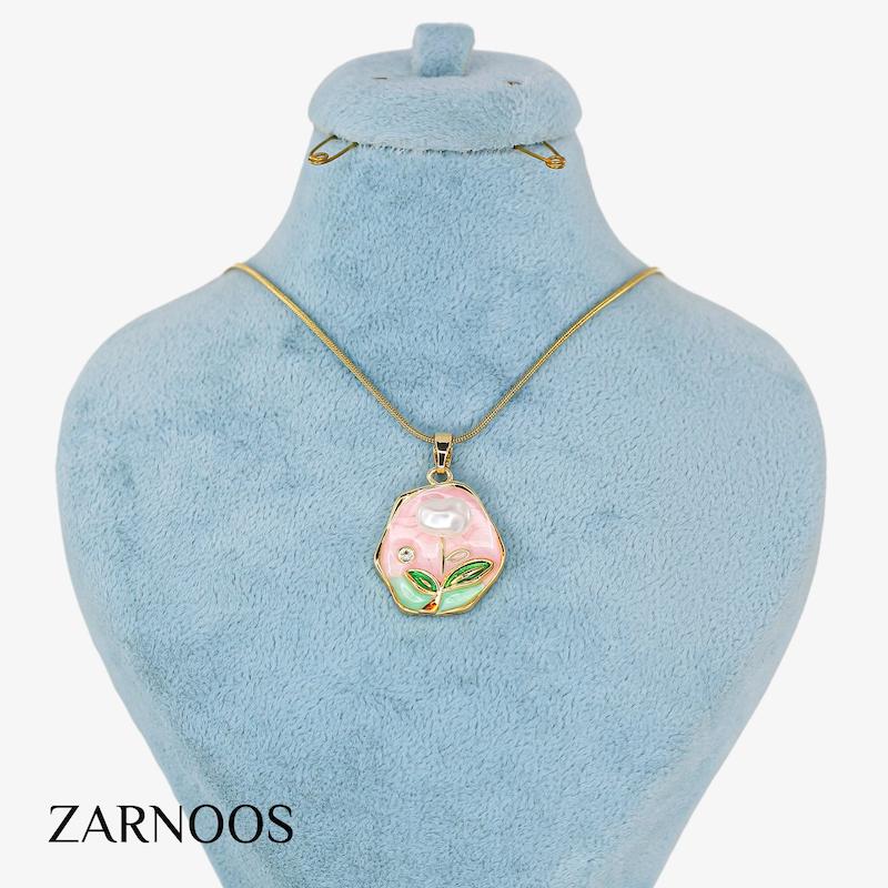گردنبند زنانه مدل میناکاری کد AAB693