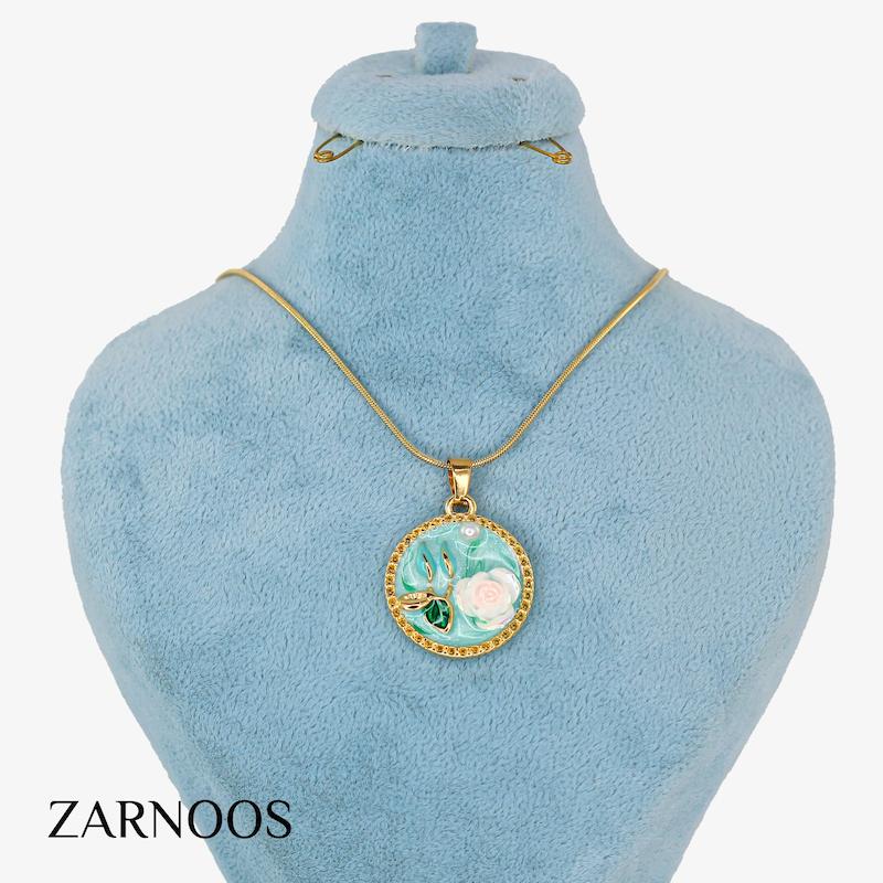 گردنبند زنانه مدل میناکاری کد AAB695