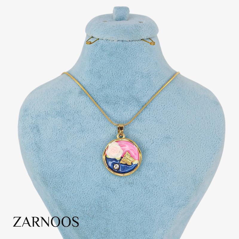 گردنبند زنانه مدل میناکاری کد AAB690