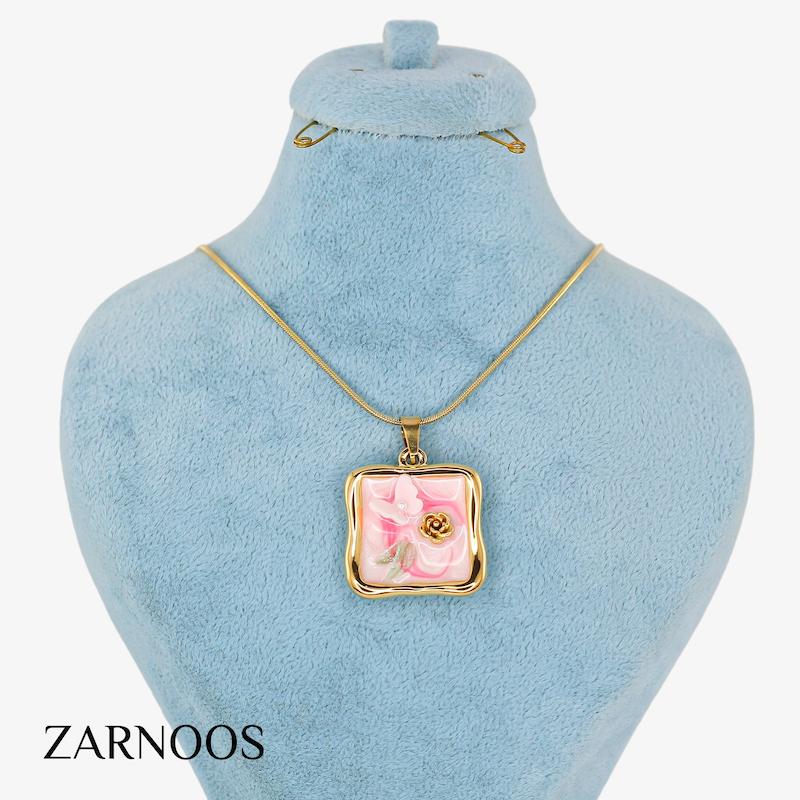 گردنبند زنانه مدل میناکاری کد AAB686