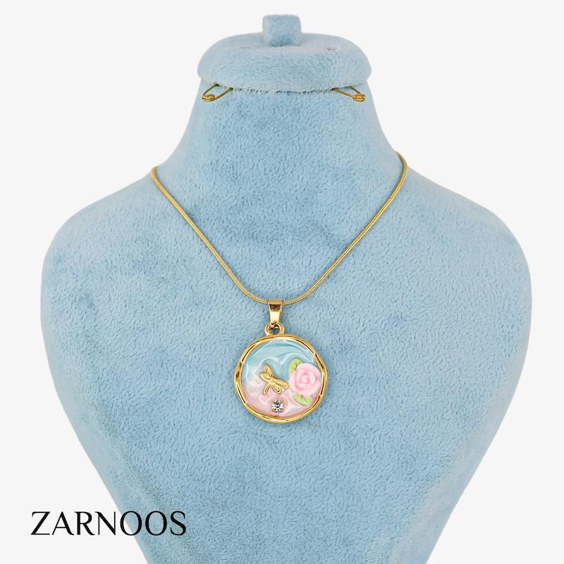 گردنبند زنانه مدل میناکاری کد AAB685