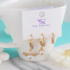گوشواره زنانه وای اس ایکس مدل پروانه کد AAC678 بسته سه عددی