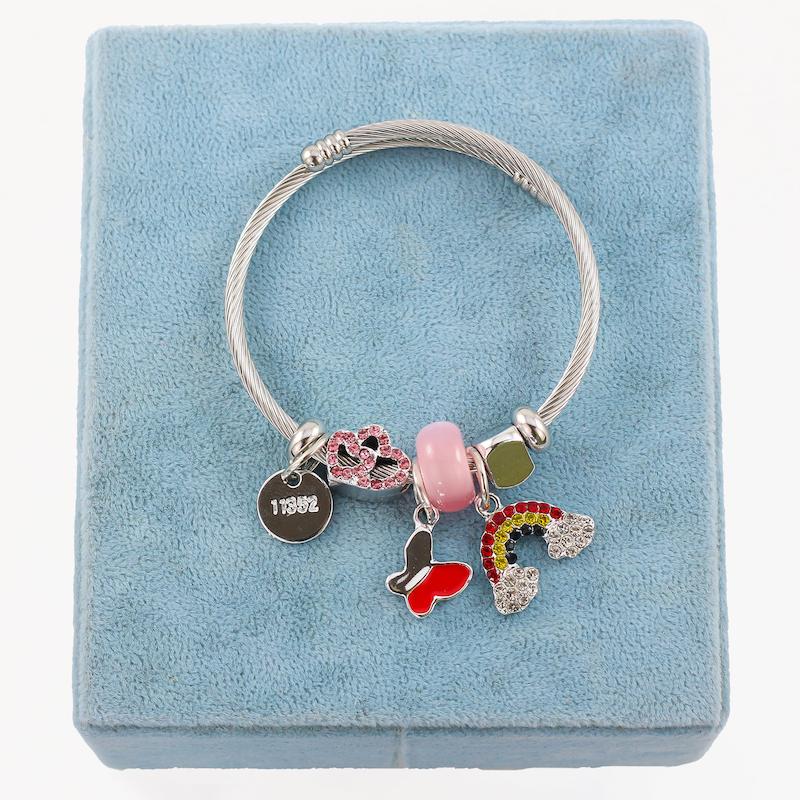 دستبند النگویی پاندورا زنانه مدل رنگین کمان کد AAD941