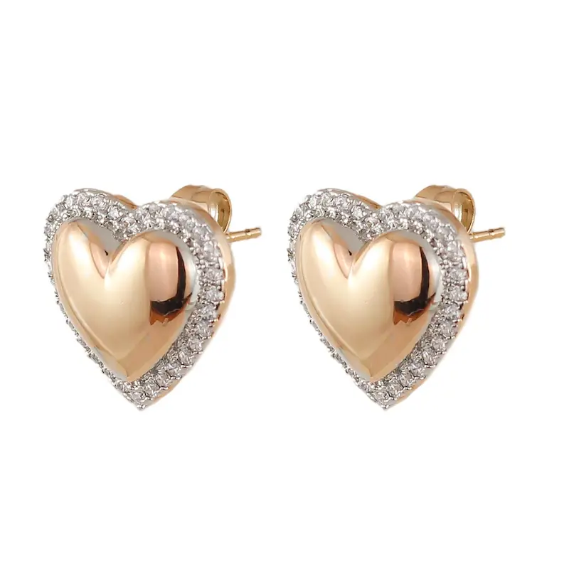گوشواره میخی زنانه ژوپینگ مدل قلبی کد AAC762