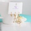 گوشواره زنانه وای اس ایکس مدل بالرین کد AAC657 بسته سه عددی