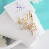 گوشواره زنانه وای اس ایکس مدل بالرین کد AAC657 بسته سه عددی