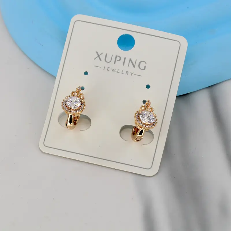 گوشواره حلقه‌ای زنانه ژوپینگ مدل تاج کد AAC1638