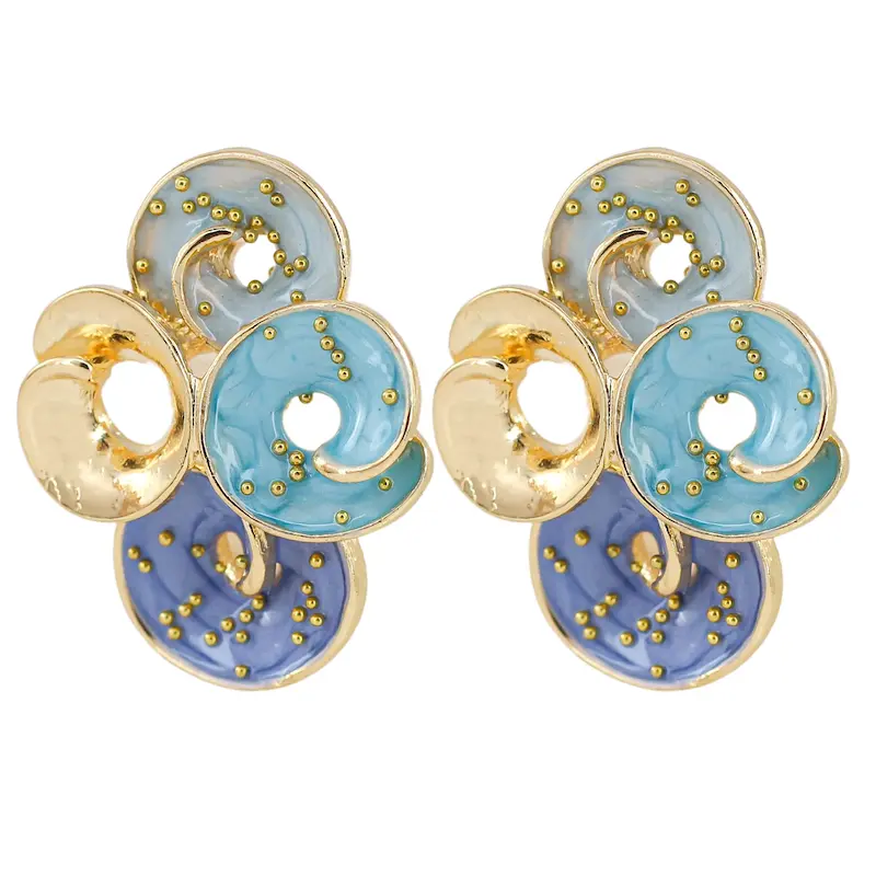 گوشواره میخی زنانه مدل میناکاری کد AAC1590