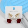 گوشواره میخی زنانه مدل آلبالو کد AAC1579