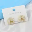 گوشواره میخی زنانه میناکاری مدل شکوفه کد AAC1630
