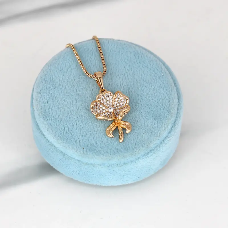 گردنبند زنانه ژوپینگ مدل گل کد AAB992