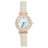 ساعت مچی زنانه عقربه ای صفحه گرد با اعداد انگلیسی