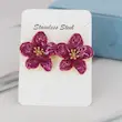 گوشواره میخی زنانه مدل گل میناکاری کد AAC1084