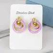 گوشواره میخی زنانه مدل دایره میناکاری کد AAC1105