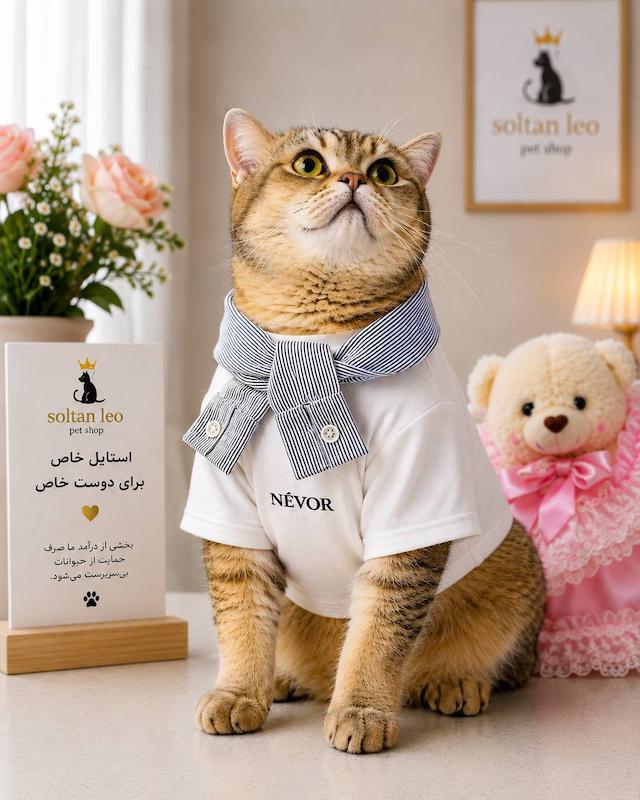 تیشرت گربه مدل یقه ملوانی 