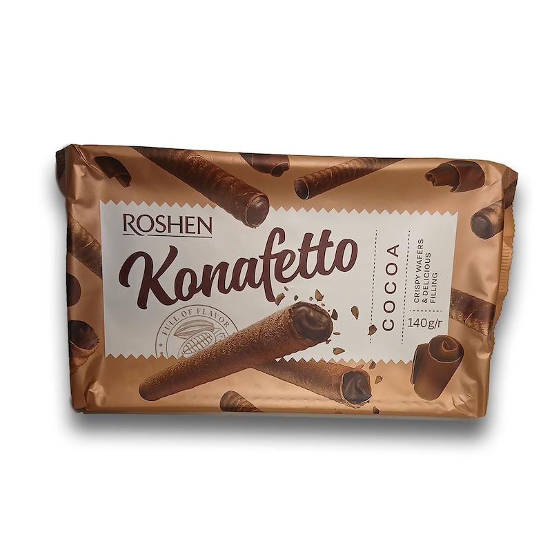 ویفر رولی کاکائو روشن 140 گرم (Roshen Konafetto)