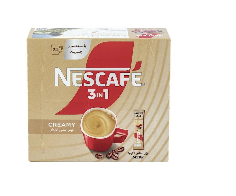 پودر مخلوط قهوه فوری 3 در 1 کرمی نسکافه - 18 گرم بسته 24 عددی