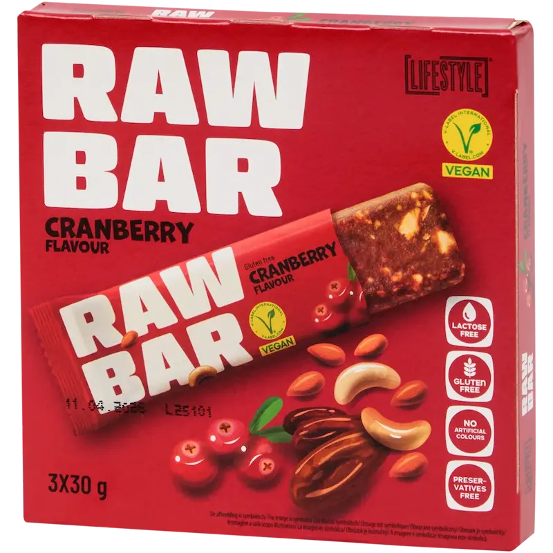پروتیین بار غلات وگان راو بار یک عدد ۳۰ گرم Raw bar