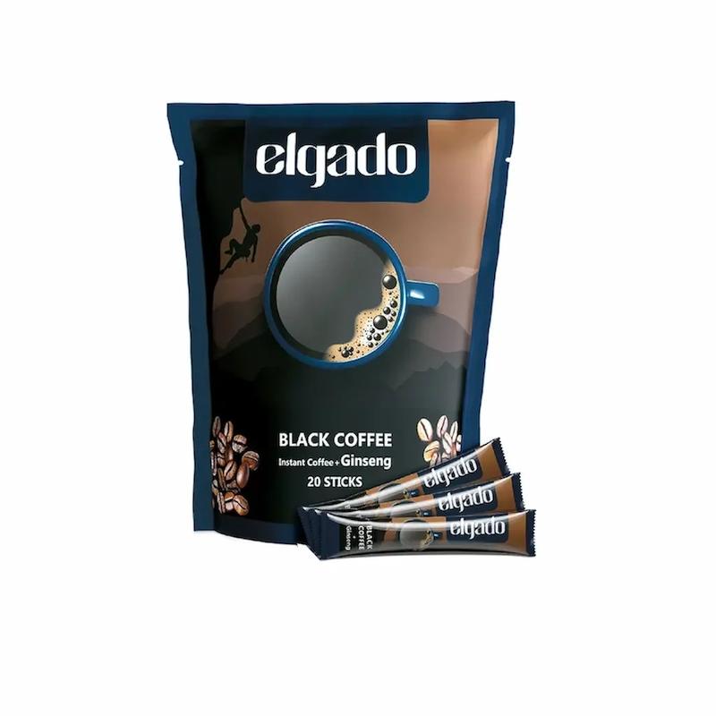 قهوه فوری الگادو همراه جینسینگ 20 عددی- Elgado Black coffee