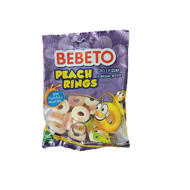 پاستیل حلقه ای هلو ببتو 70 گرم- Bebeto Peach rings