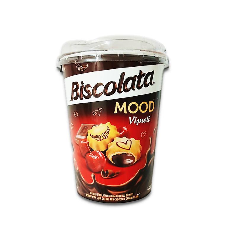 بیسکوییت لیوانی گیلاس و شکلات بیسکولاتا 125 گرم- biscolata mood visneli