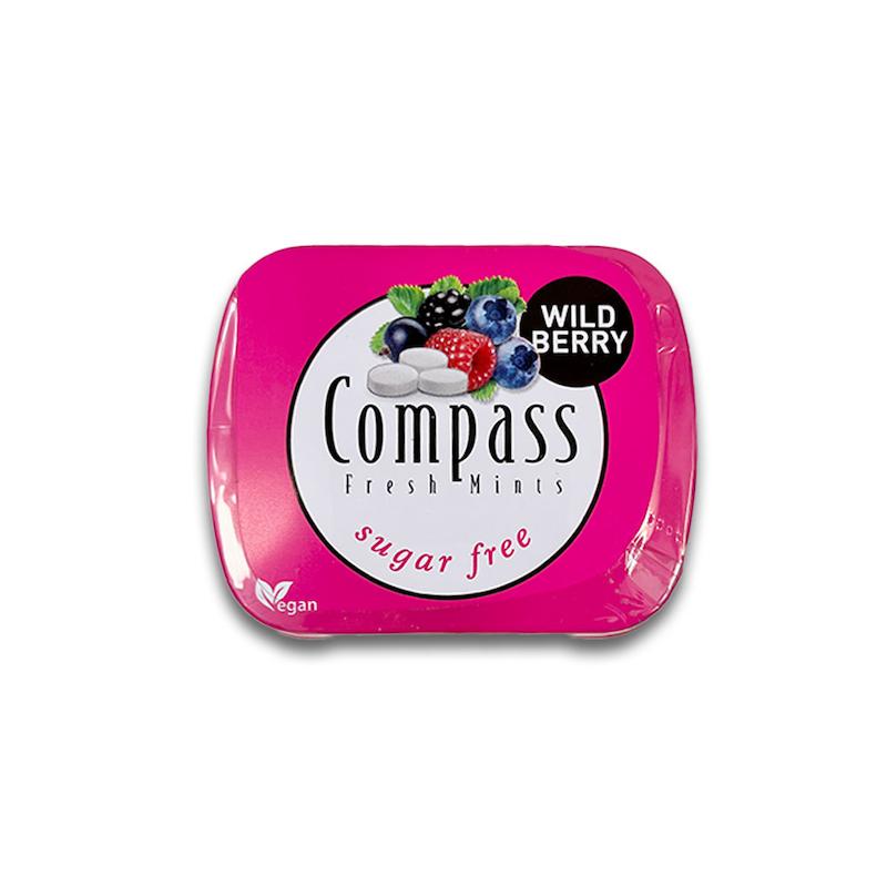 قرص خوشبوکننده دهان بدون قند کامپس طعم توت های وحشی 14 گرم- Compass