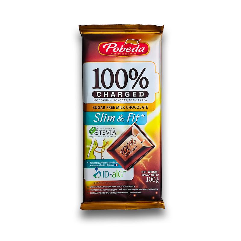شکلات اسلیم و فیت بدون قند پوبدا 100گرم-Pobeda Slim & Fit chocolate 