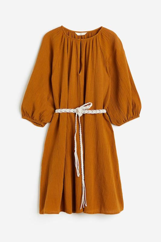 پیراهن زنانه نخی میدی اچ اند ام- H&M