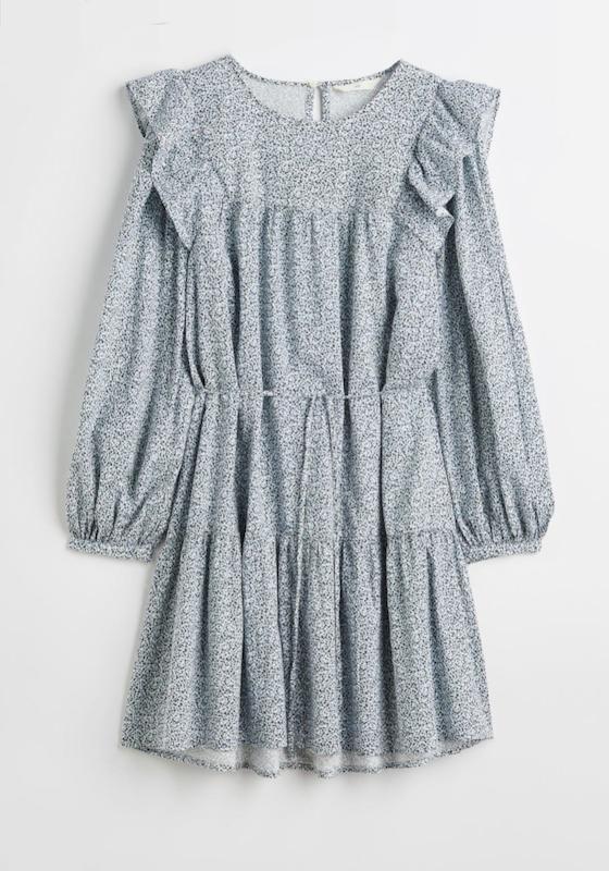 پیراهن زنانه گل دار آستین کشدار اچ اند ام- H&M