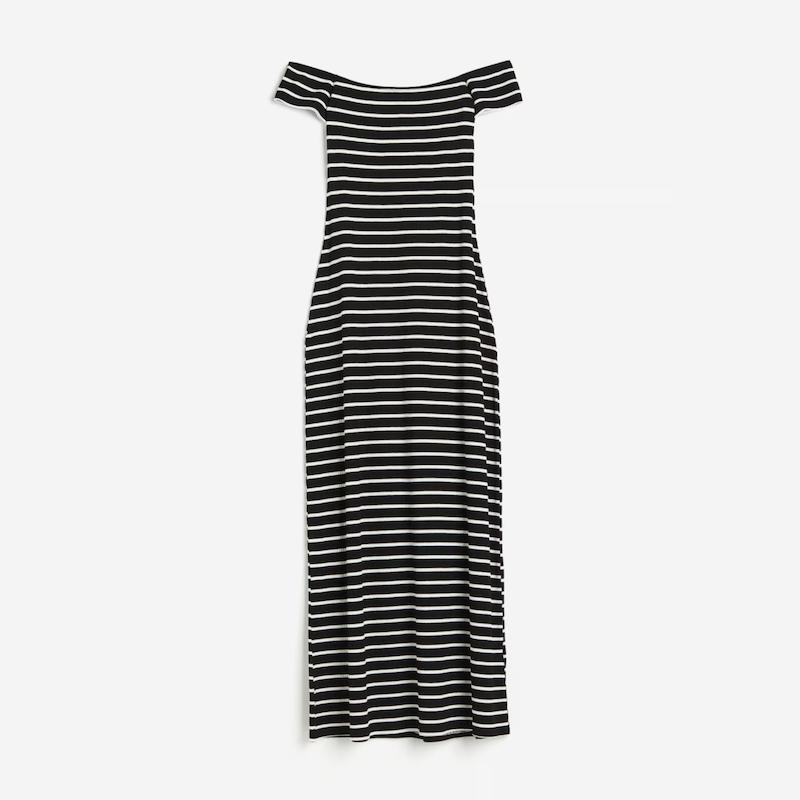 پیراهن زنانه دکلته راه راه اچ اند ام-H&M