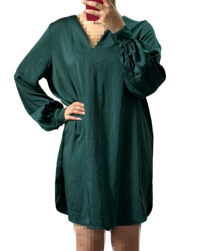 پیراهن ساتن سبز یشمی اچ اند ام- H&M