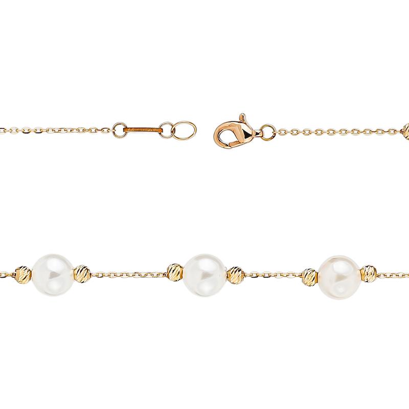 دستبند طلا زنانه سالیا گلد مرواریددار D0001