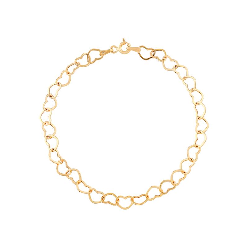 دستبند طلا زنانه زنجیری قلبی d0058